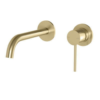 PHOENIX VIVID SLIMLINE SWITCHMIX LEAD FREE WALL BASIN / BATH MIXER SET BRUSHED GOLD