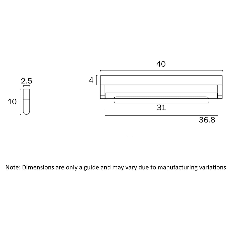 TELBIX ARVIN VANITY LED WALL LIGHT BLACK 400MM