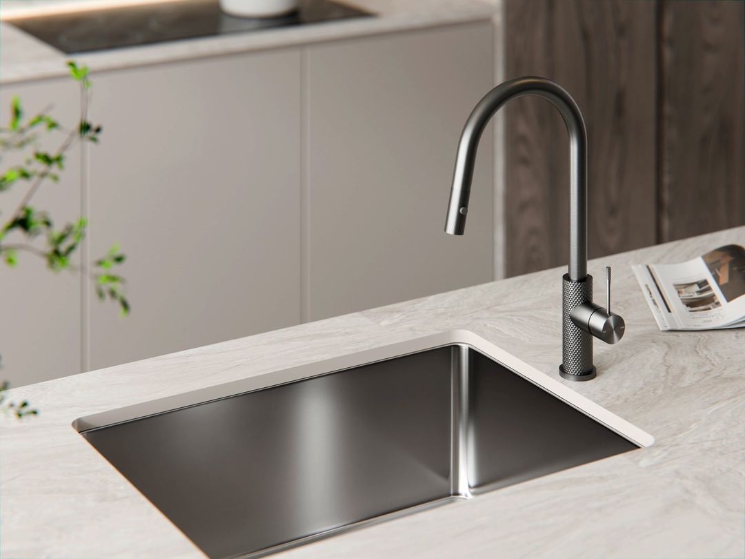 NERO OPAL PULL OUT SINK MIXER 452MM GRAPHITE