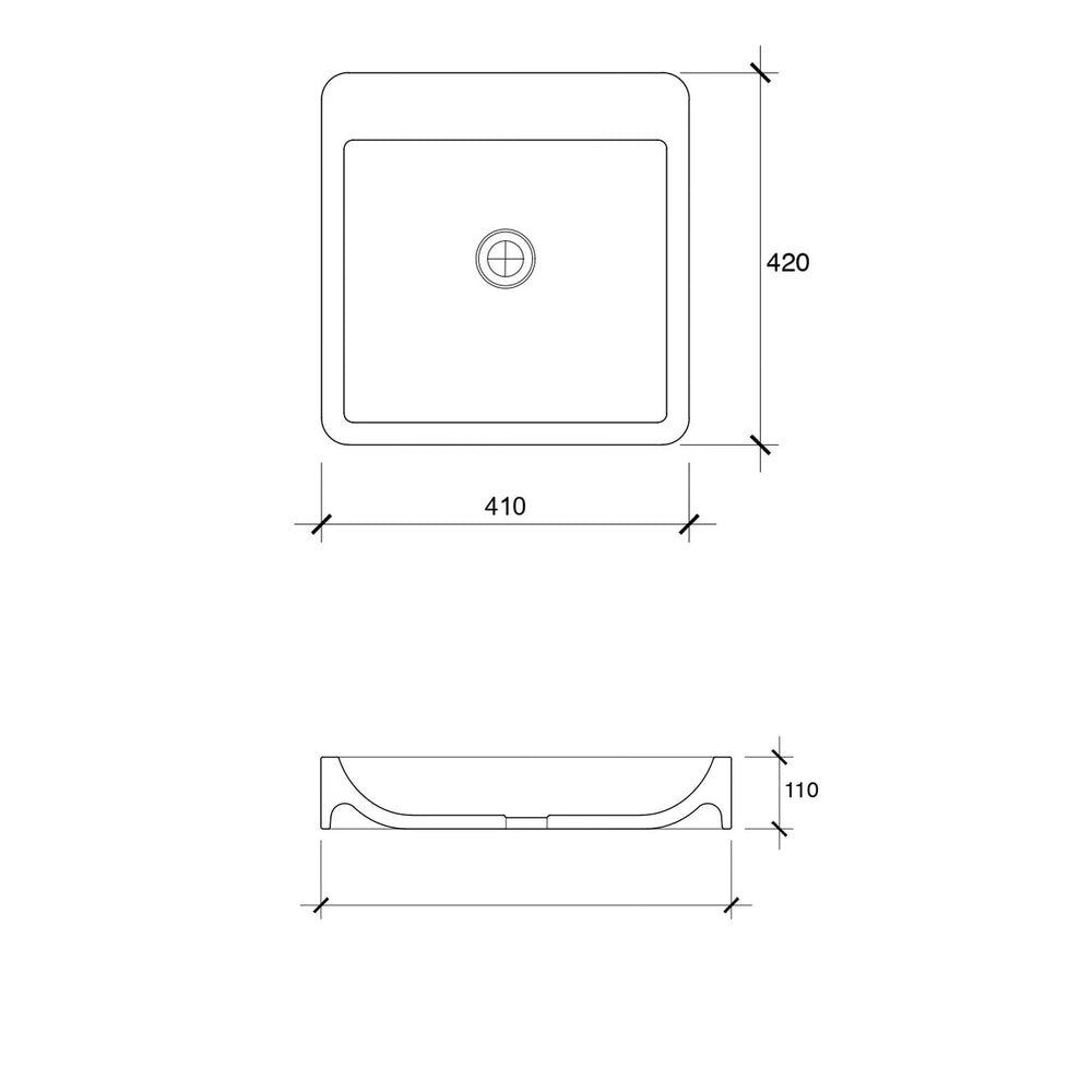 VEROTTI DAKOTA ABOVE COUNTER CONCRETE BASIN MATTE GREY 410MM