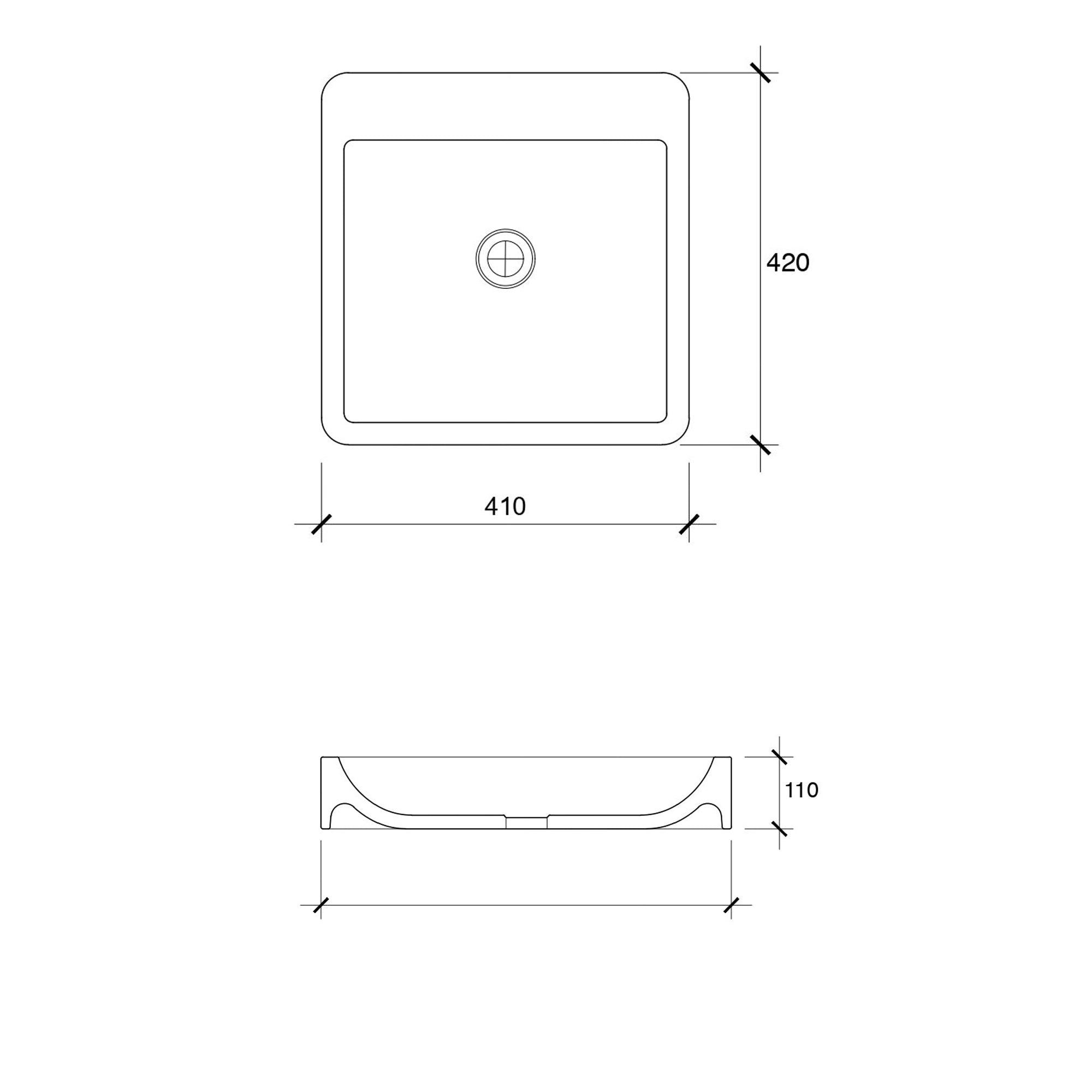 VEROTTI DAKOTA ABOVE COUNTER CONCRETE BASIN MATTE GREY 410MM