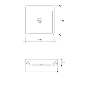 VEROTTI DAKOTA ABOVE COUNTER CONCRETE BASIN MATTE GREY 410MM