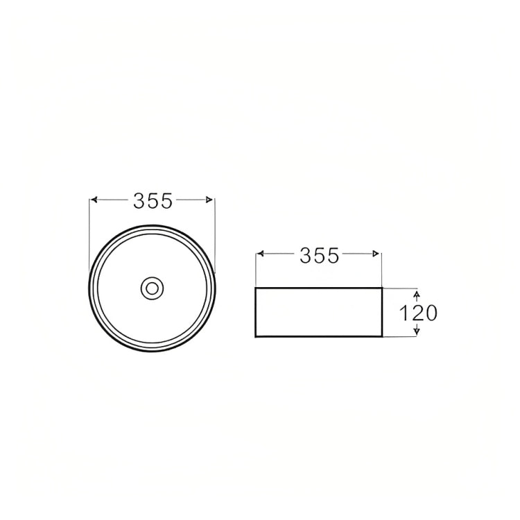 INSPIRE ARTIS 0'88 GOLF BALL BASIN GLOSS WHITE 355MM