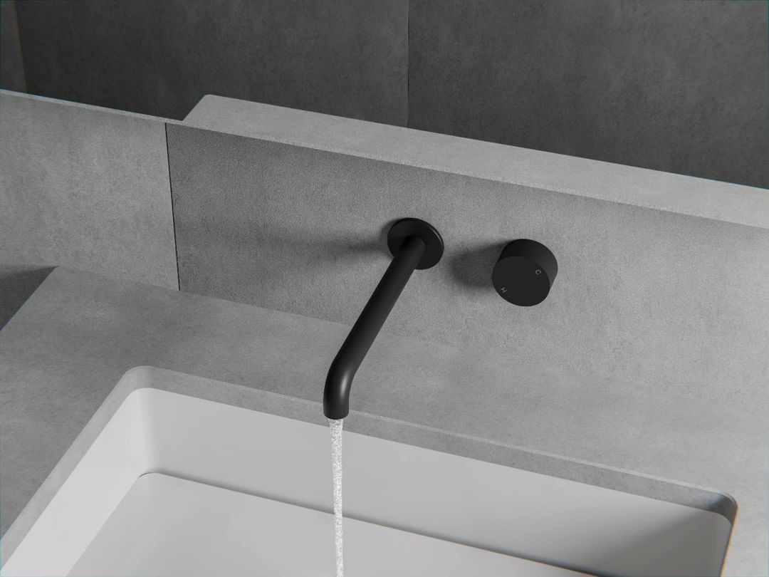 NERO KARA PROGRESSIVE WALL BASIN/ BATH SET MATTE BLACK (AVAILABLE IN 120MM, 160MM, 185MM, 230MM AND 260MM)