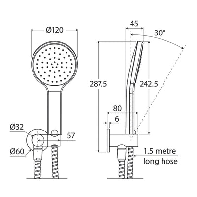 FIENZA KAYA HAND SHOWER ROUND PLATE MATTE WHITE