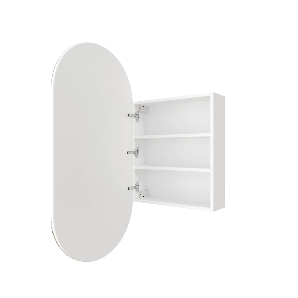 THERMOGROUP ABLAZE PILL SHAPE MIRROR CABINET WHITE 500X1000MM