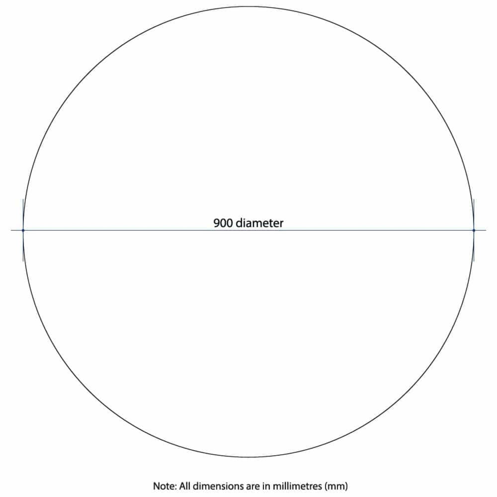 THERMOGROUP ABLAZE ROUND POLISHED EDGE MIRROR 900MM