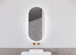 RIVA PARIS MATTE WHITE LED SHAVING CABINET 450X870MM