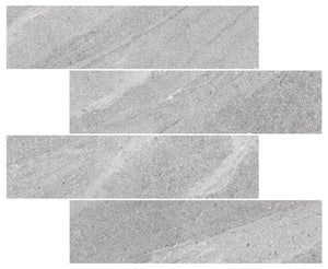 MUSES CREST LIGHT GREY FELLTEC 75X300MM SUBWAY TILE (PER BOX)