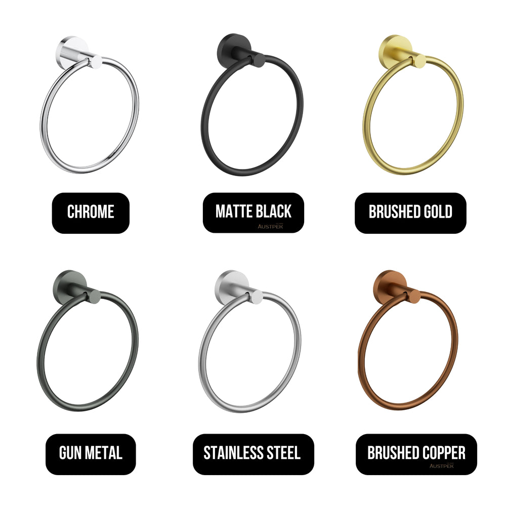 IKON OTUS SLIMLINE TOWEL RING 190MM CHROME