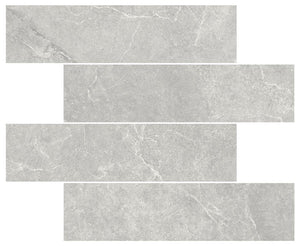 MUSES PETRA MIX LIGHT GREY FELLTEC 75X300MM SUBWAY TILE (PER BOX)