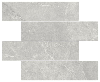 MUSES PETRA MIX LIGHT GREY FELLTEC 75X300MM SUBWAY TILE (PER BOX)