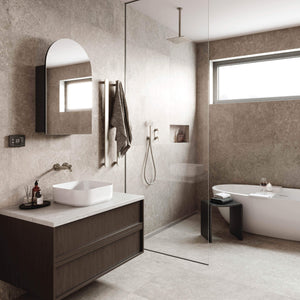 THERMOGROUP ABLAZE ARCH MIRROR CABINET BLACK 500X800MM