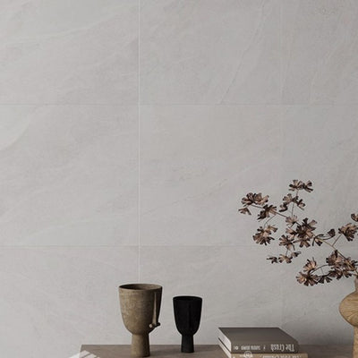 EVERSTONE SAINT MACOUX WHITE NATURAL 600X600MM SQUARE TILE (PER BOX)