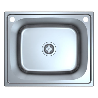 IKON OTUS SINGLE BOWL ABOVE MOUNT LAUNDRY SINK STAINLESS STEEL 600MM