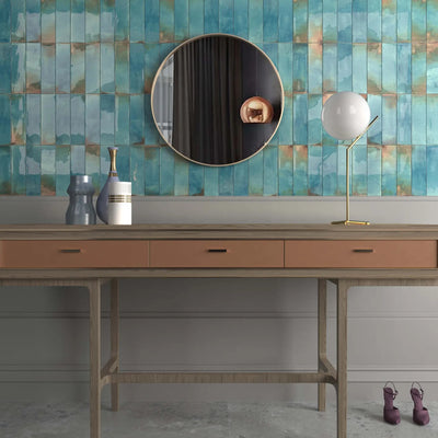 ELITE IMPORTERS GRANADELLA CIELO GLOSS 64X223MM RECTANGLE TILE (PER BOX)