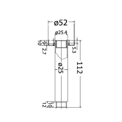 IKON ROUND VERTICAL SHOWER ARM 100MM CHROME