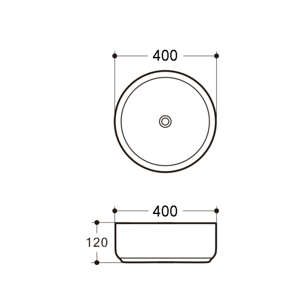 RIVA 499 FLUTED ABOVE COUNTER BASIN MATTE BLACK 400MM