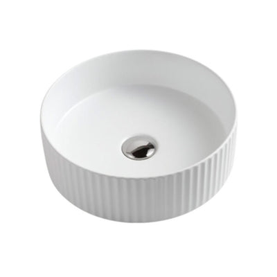RIVA 499 FLUTED ABOVE COUNTER BASIN GLOSS WHITE 360MM