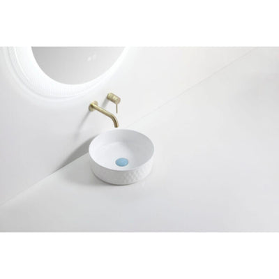 RIVA 499 LATTICE PATTERN ABOVE COUNTER BASIN GLOSS WHITE 360MM
