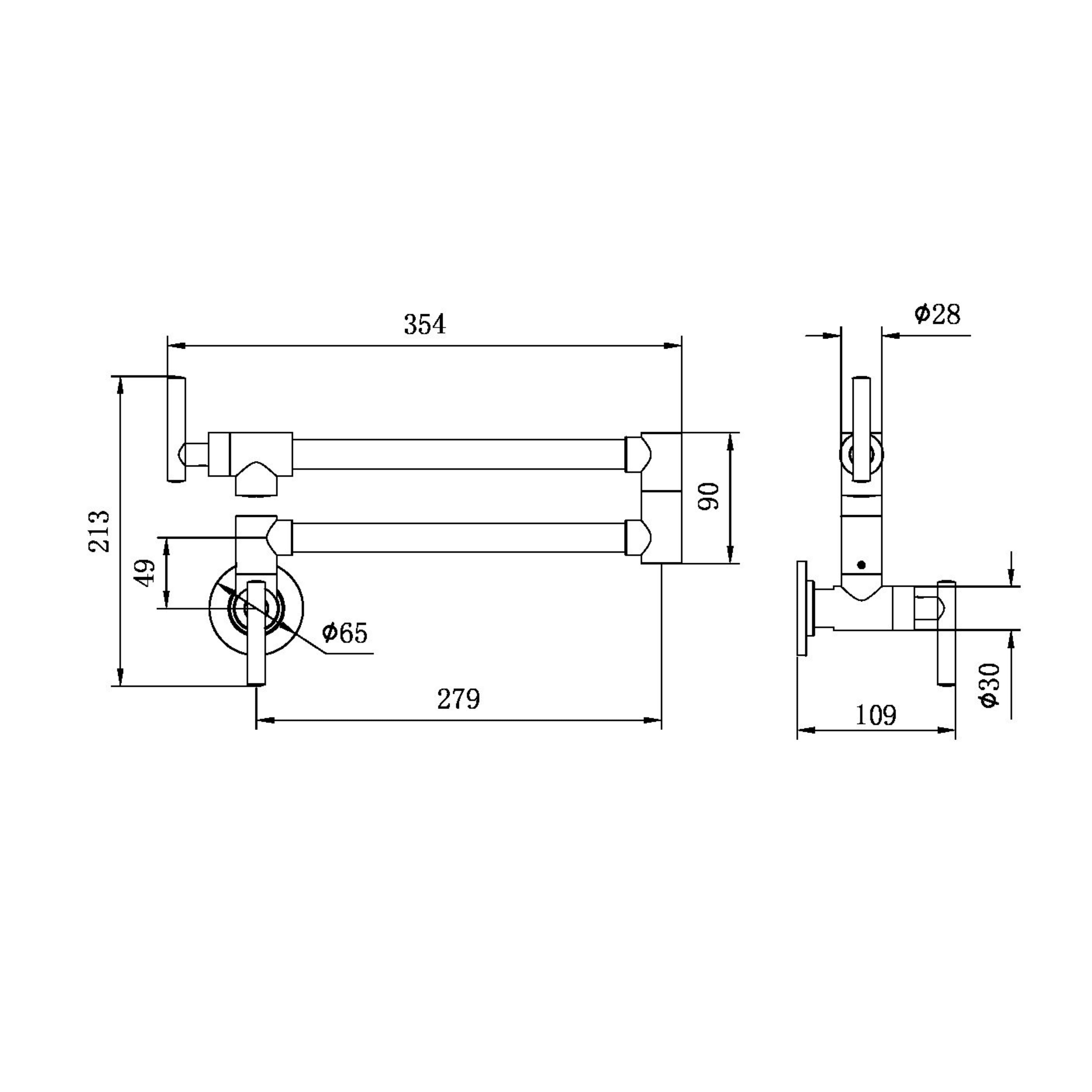 NERO ZEN POT FILLER CHROME