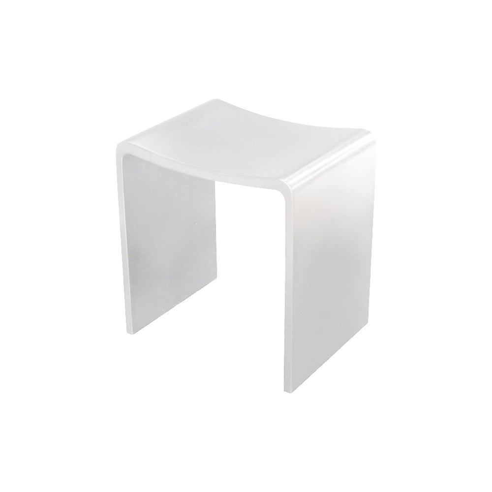 THERMOGROUP WILLOW SOLID SURFACE SHOWER STOOL 400MM WHITE