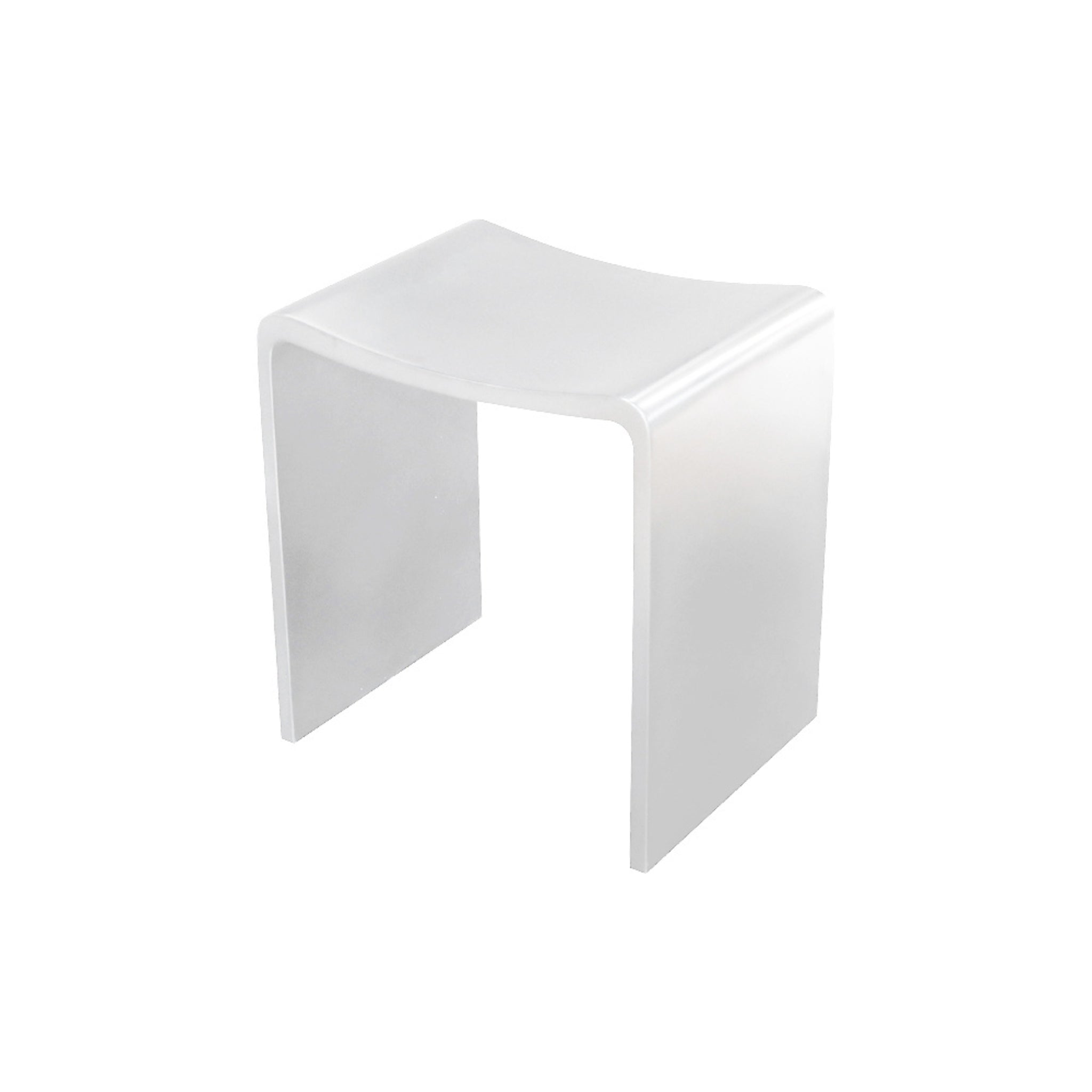THERMOGROUP WILLOW SOLID SURFACE SHOWER STOOL 400MM WHITE