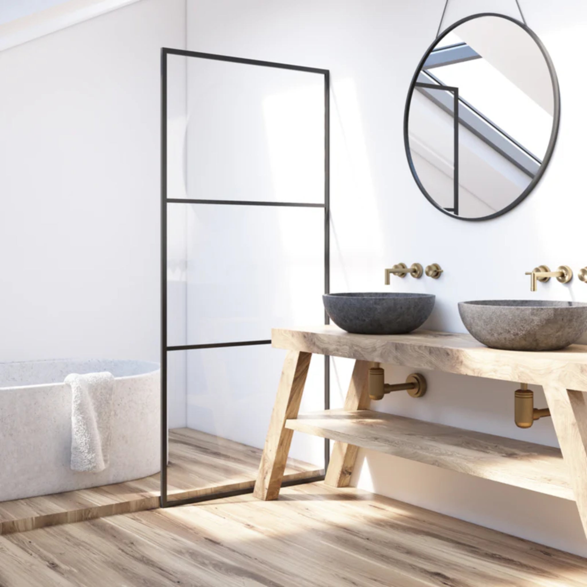 VEROTTI NERA BORDEAUX 0.2 FRAMED WALK-IN SHOWER SCREEN 1200X2000MM