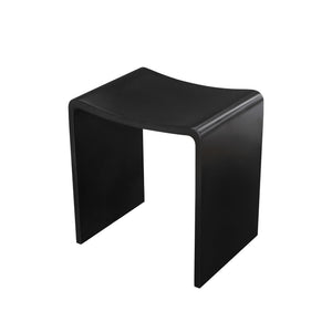 THERMOGROUP WILLOW SOLID SURFACE SHOWER STOOL 400MM BLACK