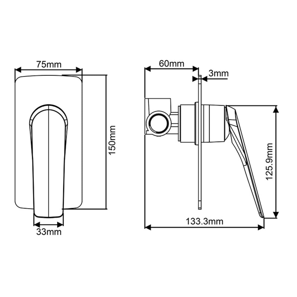 AQUAPERLA  AU WALL MIXER 150MM CHROME