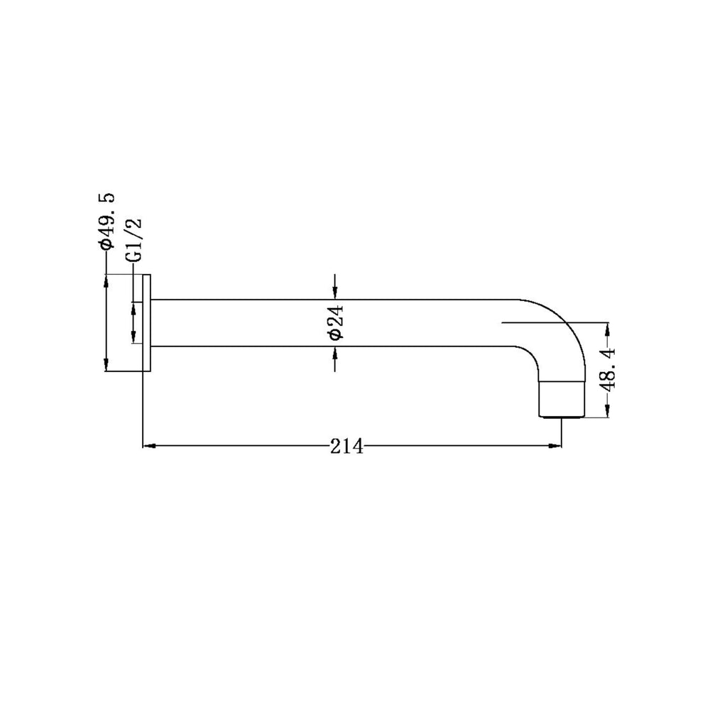 NERO DOLCE BASIN / BATH SPOUT 215MM CHROME