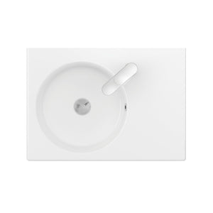 FIENZA REBA WALL HUNG LEFT-HAND BASIN WITH TAPHOLE GLOSS WHITE 600MM