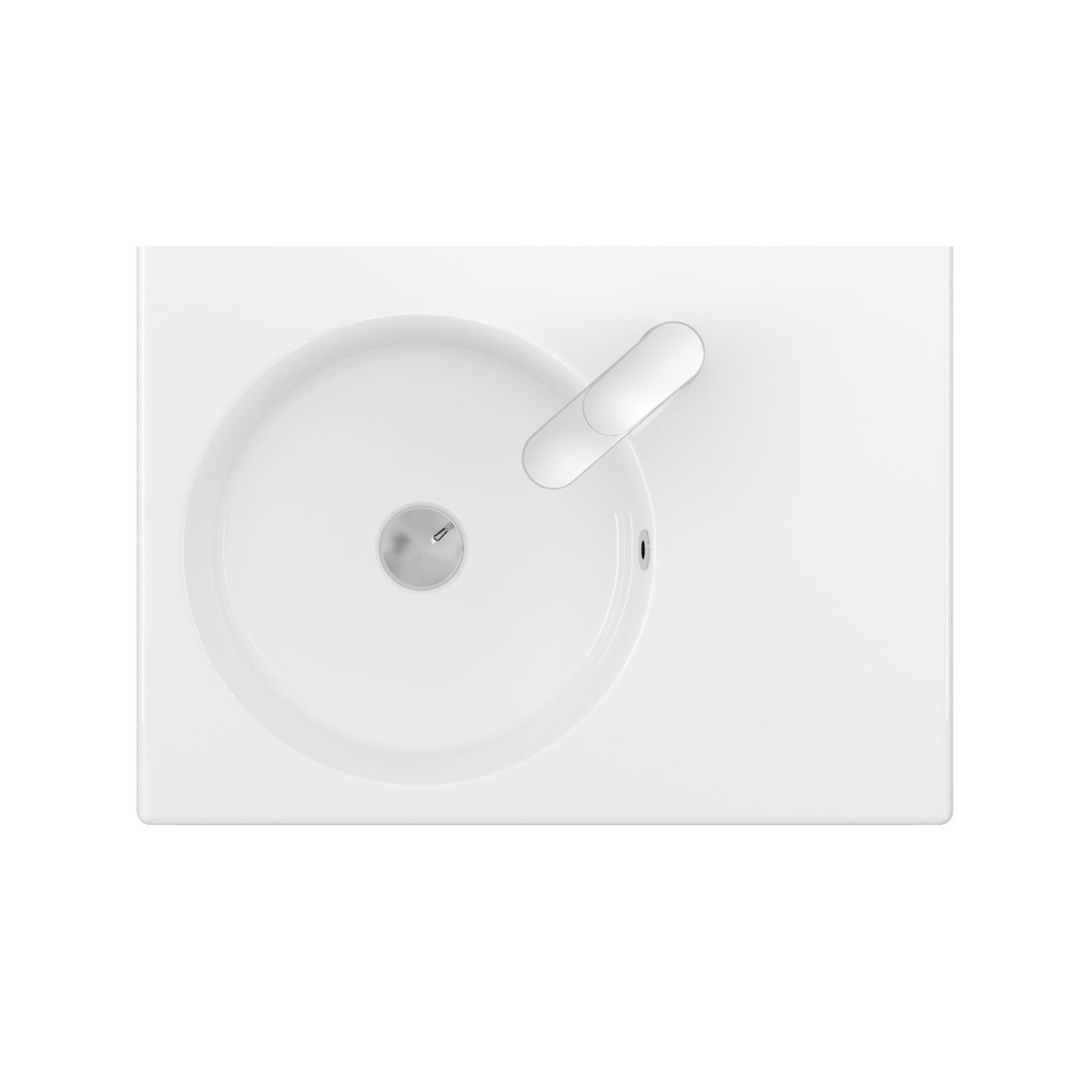 FIENZA REBA WALL HUNG LEFT-HAND BASIN WITH TAPHOLE GLOSS WHITE 600MM