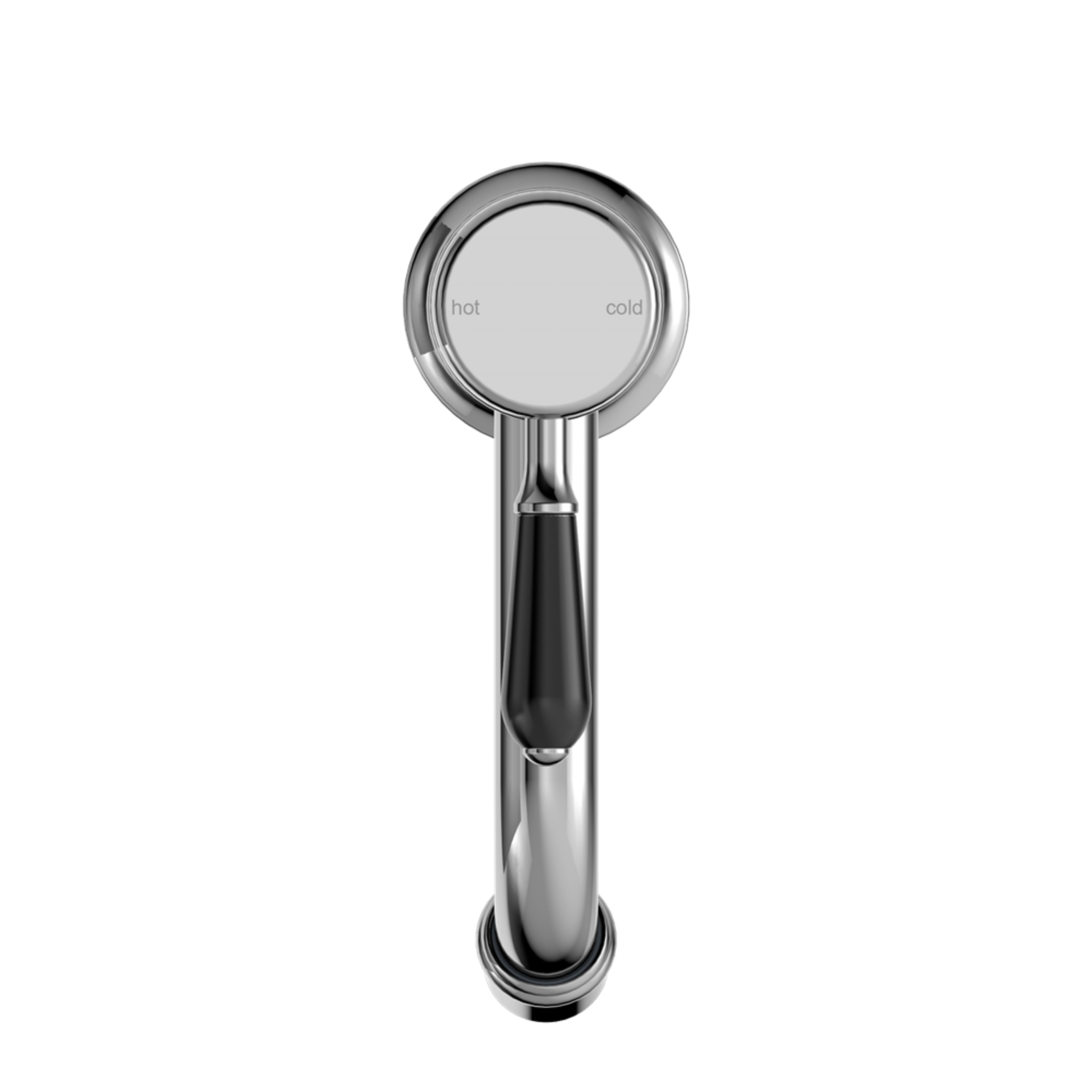 NERO YORK BASIN MIXER WITH BLACK PORCELAIN LEVER 170MM CHROME