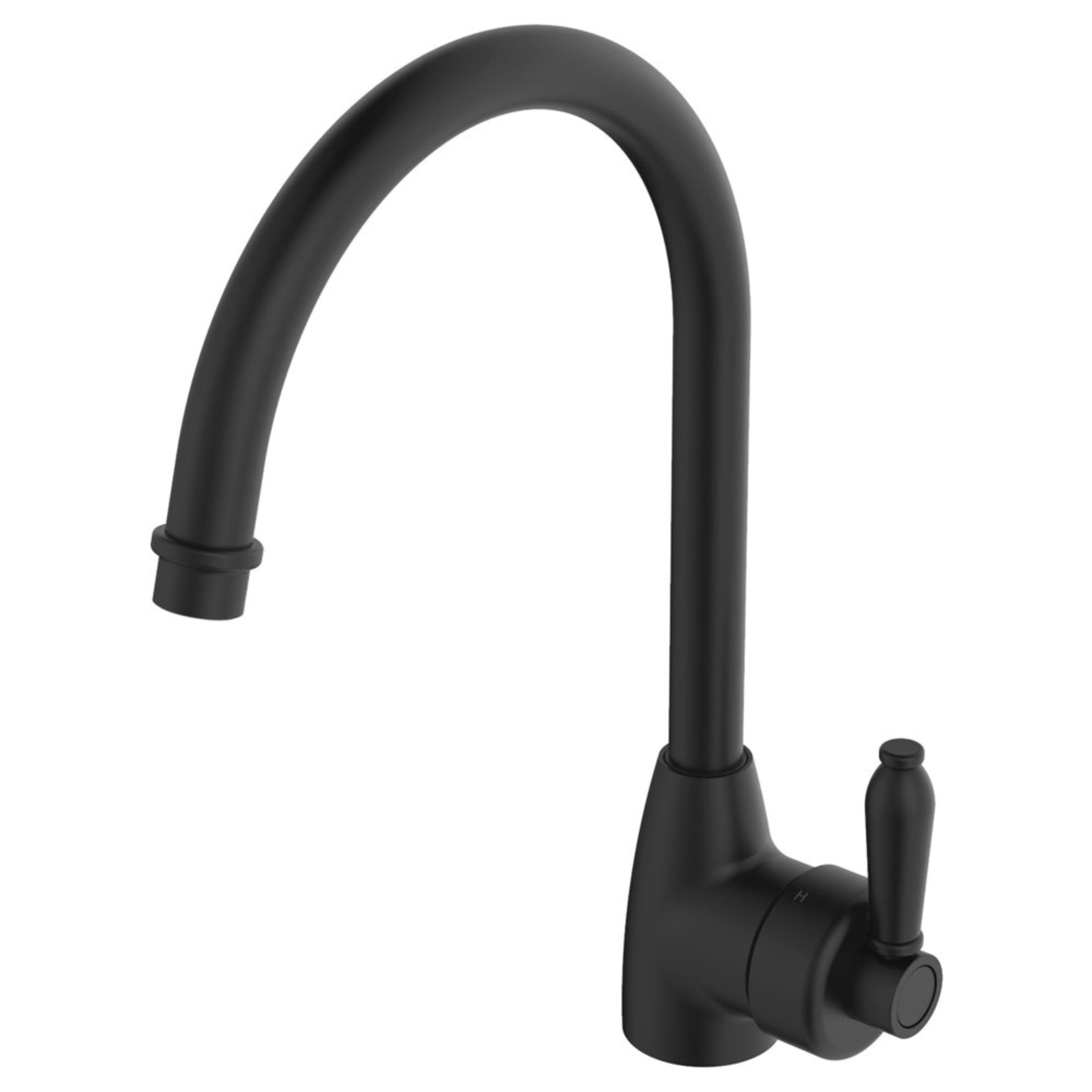 FIENZA ELEANOR GOOSENECK SINK MIXER 338MM MATTE BLACK