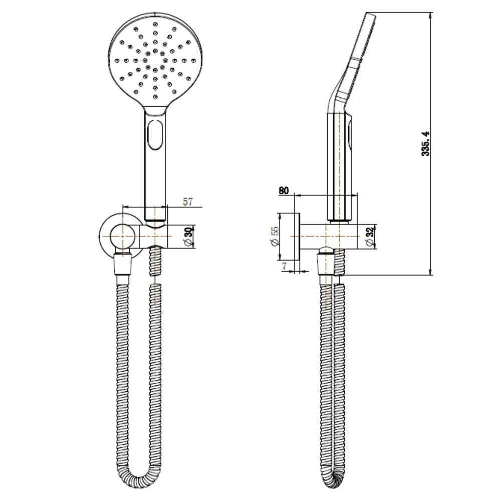 IKON CORA HAND SHOWER 335MM GUN METAL