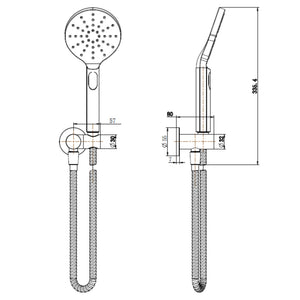 IKON CORA HAND SHOWER 335MM BRUSHED GOLD
