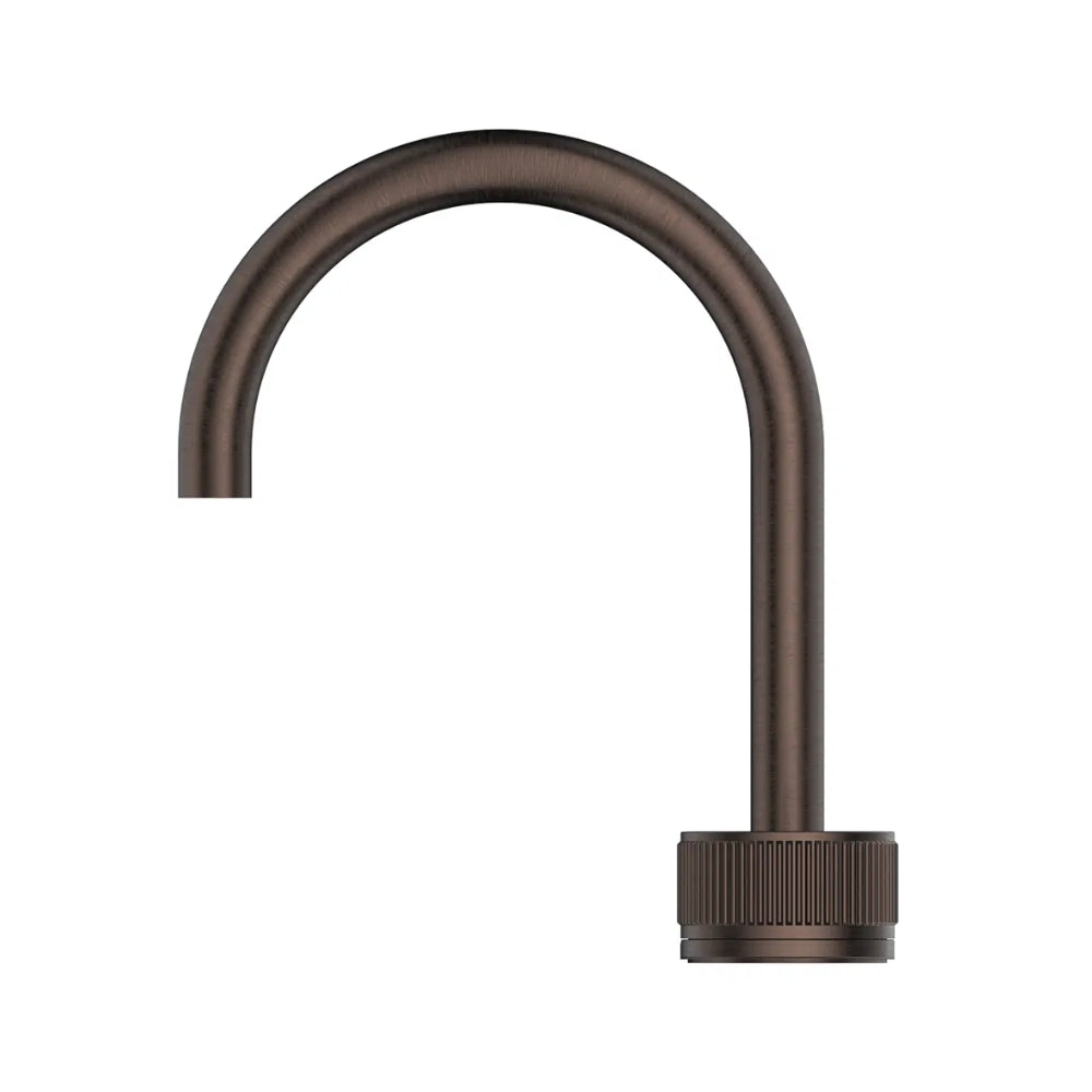 BELLA VISTA MICA LEAD FREE FLUTED GOOSENECK HOB BASIN MIXER SET 225MM DUSK BRONZE