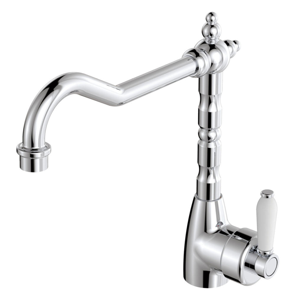 FIENZA ELEANOR SHEPHERDS CROOK SINK MIXER 283MM CERAMIC HANDLE CHROME
