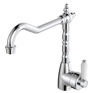 FIENZA ELEANOR SHEPHERDS CROOK SINK MIXER 283MM CERAMIC HANDLE CHROME