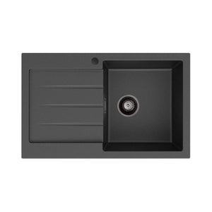 FIENZA KURO SINGLE BOWL KITCHEN SINK WITH DRAINER AND TAP HOLE 800MM