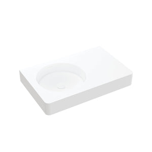 FIENZA ENCANTO SOLID SURFACE WALL HUNG LEFT HAND BASIN MATTE WHITE 700MM