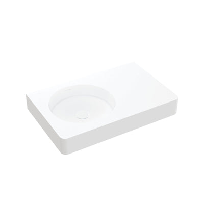 FIENZA ENCANTO SOLID SURFACE WALL HUNG LEFT HAND BASIN MATTE WHITE 700MM
