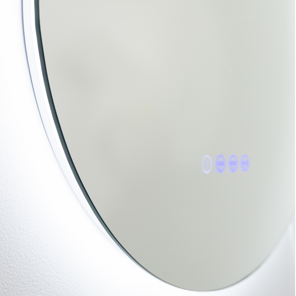 LUNARGLOW NEXUS OVAL 3 COLOUR LIGHTS FRAMELESS LED MIRROR 500X900MM