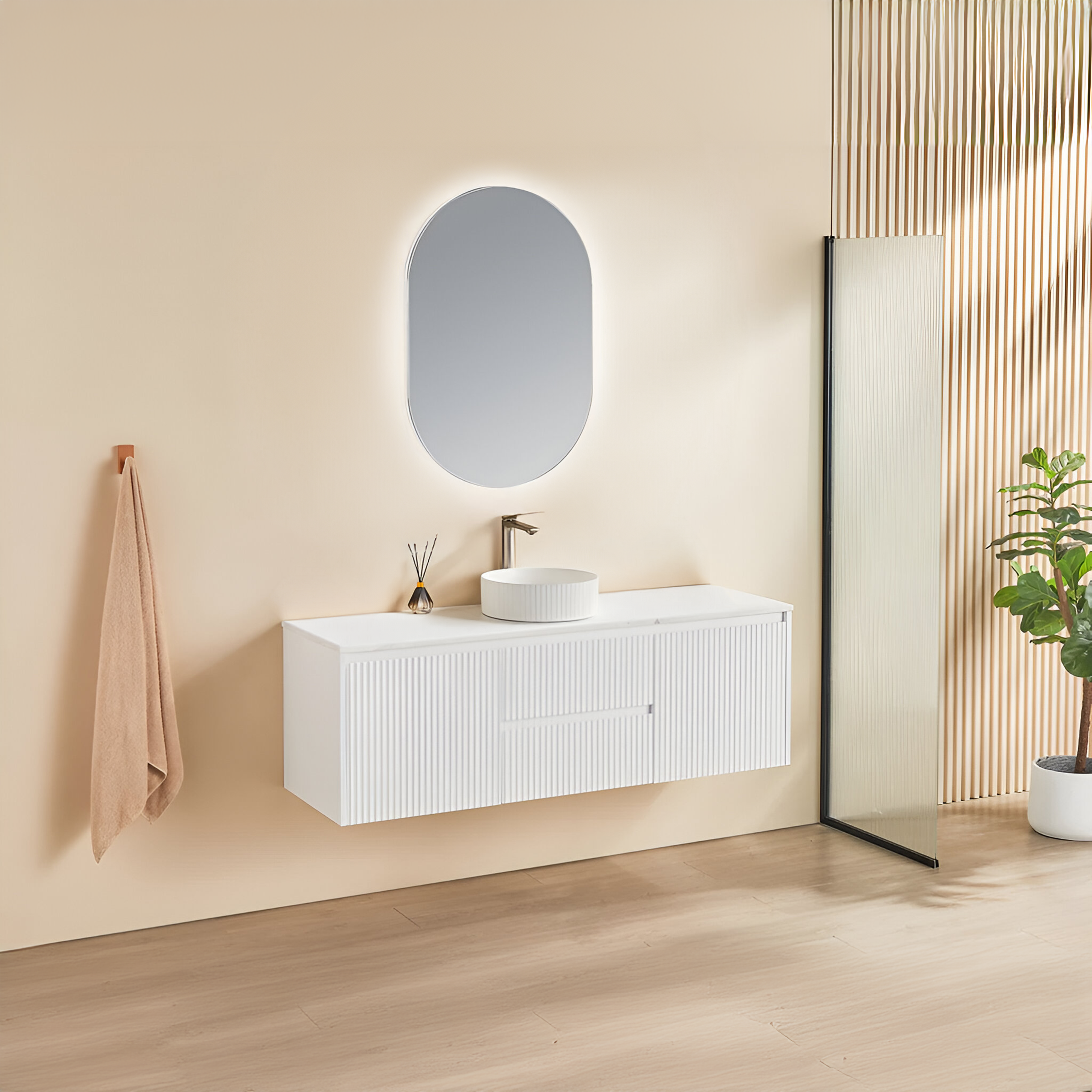 CETO BRINDABELLA MATTE WHITE 1500MM SINGLE BOWL WALL HUNG VANITY