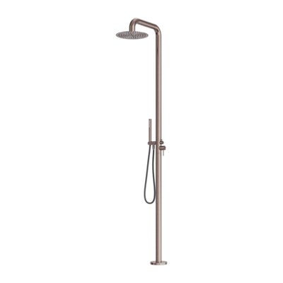 NERO ZEN OUTDOOR FREESTANDING SHOWER COLUMN BRUSHED BRONZE