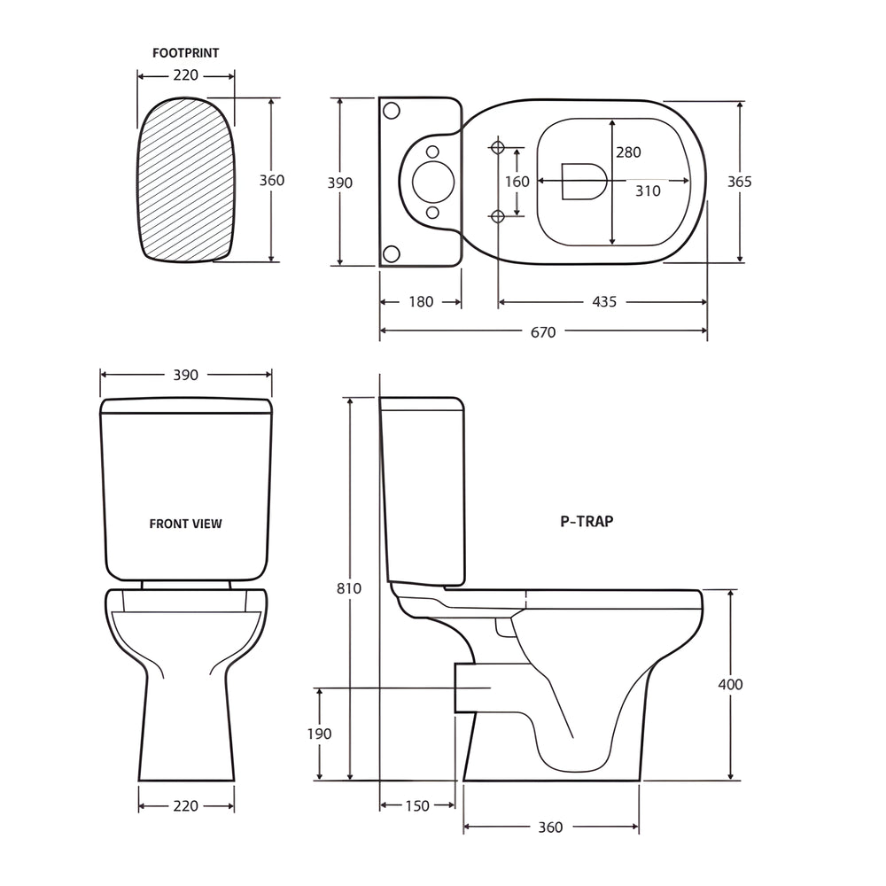 FIENZA RAK LIWA CLOSE COUPLED TOILET SUITE ALPINE WHITE