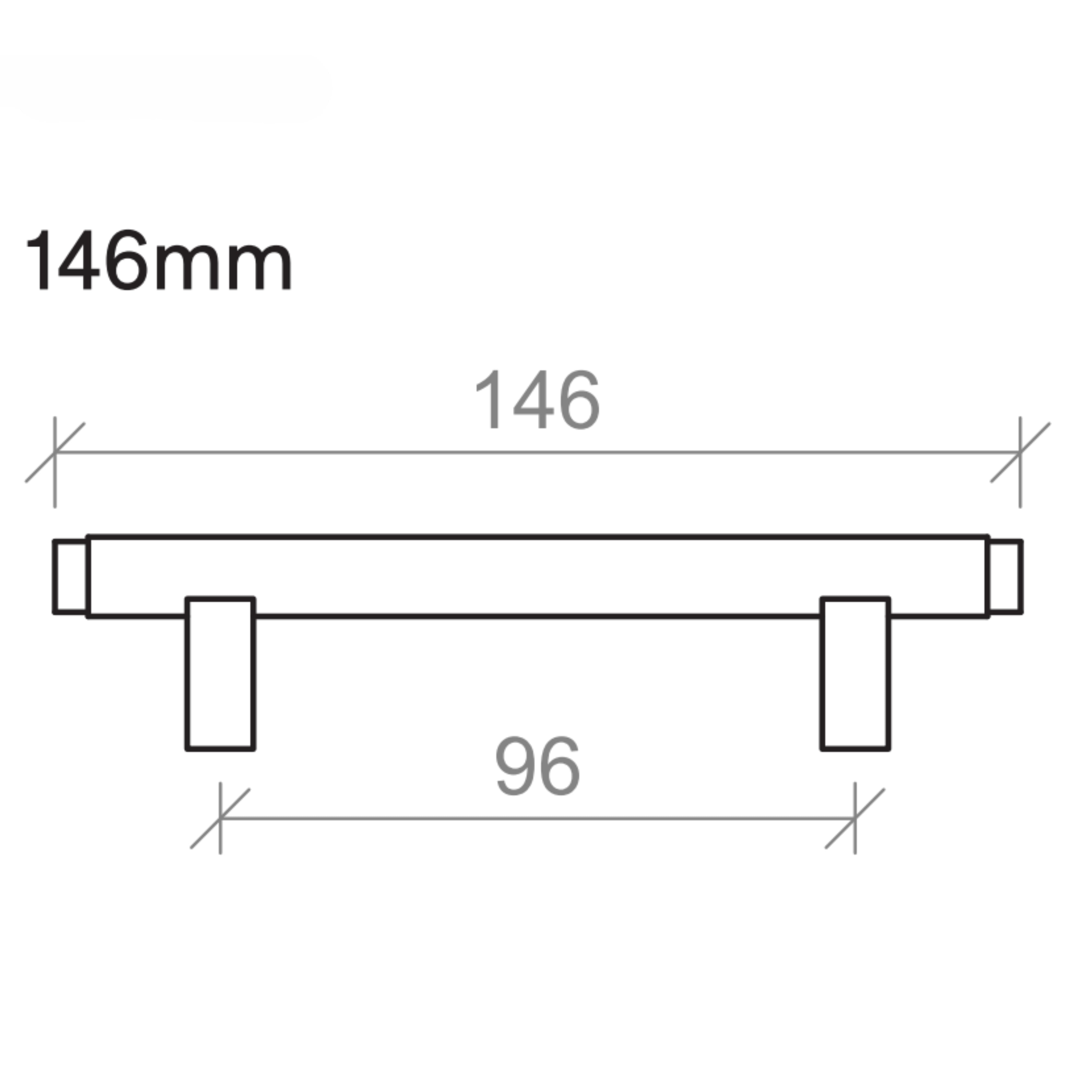 TIMBERLINE MONARCH HANDLE GUN METAL (AVAILABLE IN 150MM, 240MM, 340MM AND 435MM)