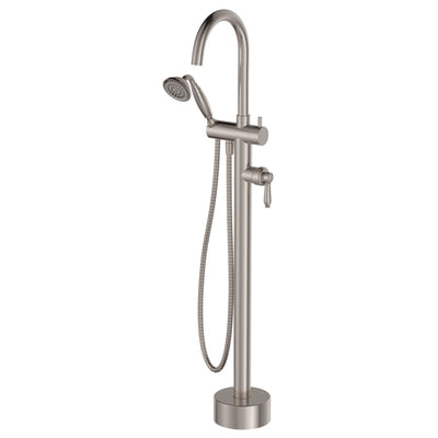 FIENZA ELEANOR FLOOR STANDING BATH MIXER WITH HAND SHOWER BRUSHED NICKEL