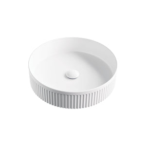 FIENZA ELEANOR FLUTED ABOVE COUNTER BASIN MATTE WHITE 410MM